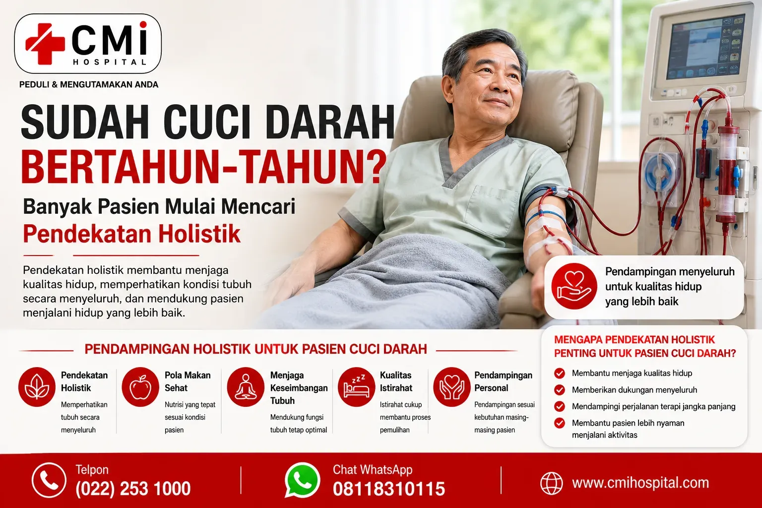 Pendampingan holistik pasien cuci darah dengan metode Ibnu Sina di CMI Hospital