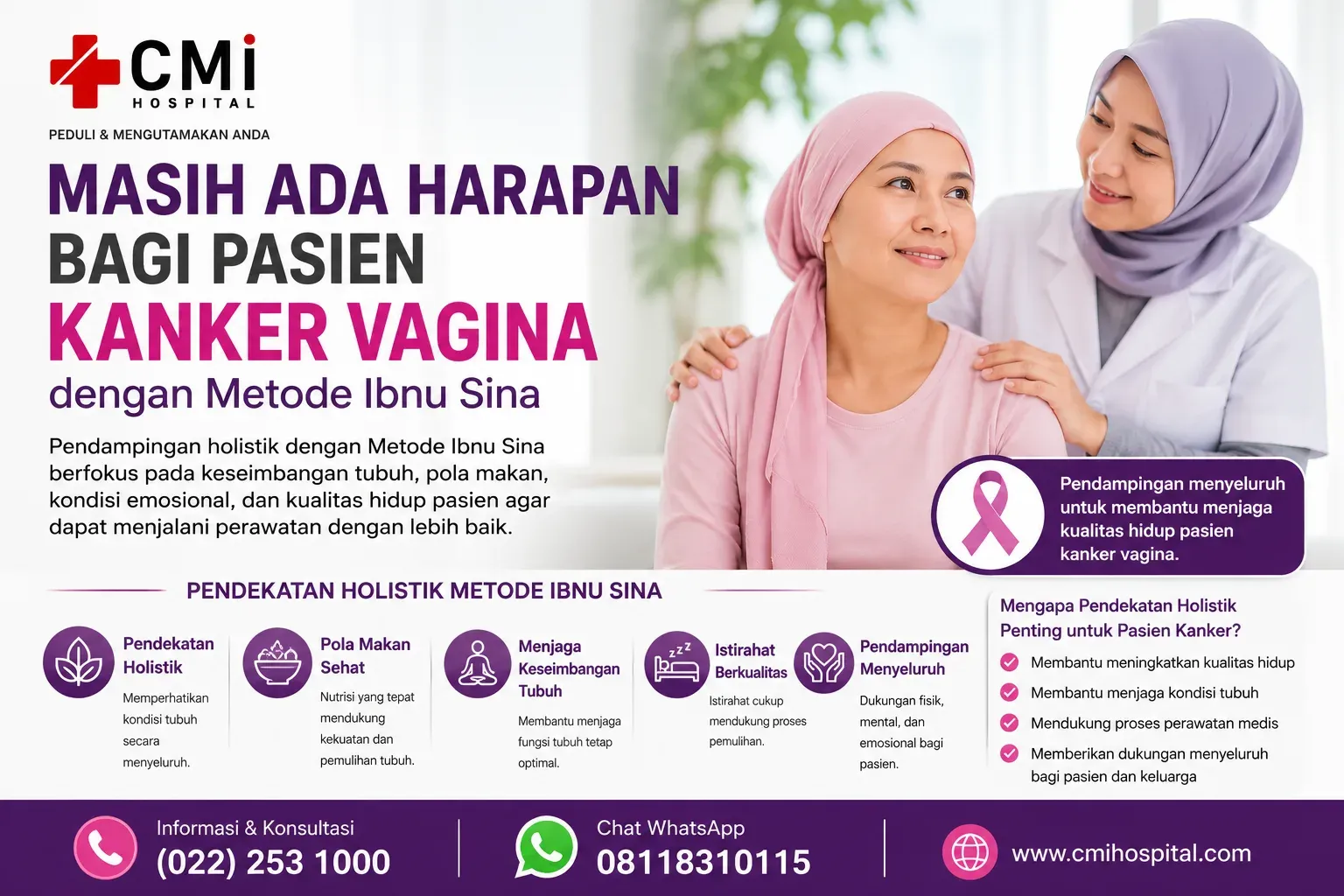 Pendampingan pasien kanker vagina dengan metode Ibnu Sina di CMI Hospital