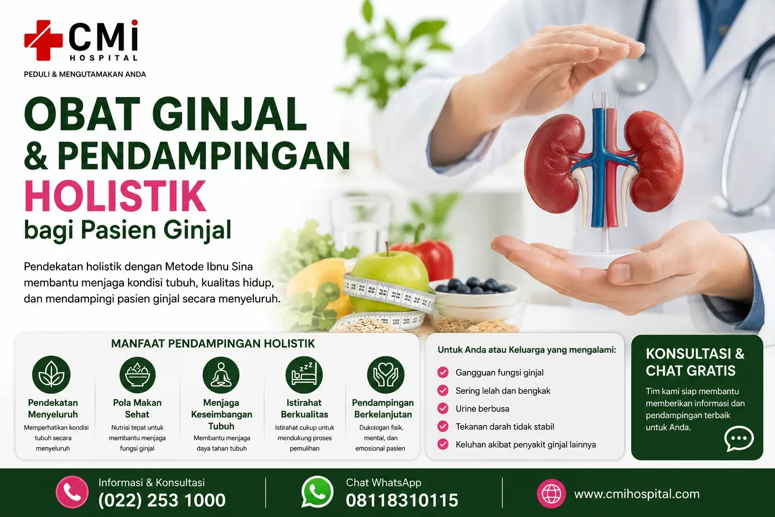 Obat ginjal dan pendampingan holistik bagi pasien ginjal di CMI Hospital