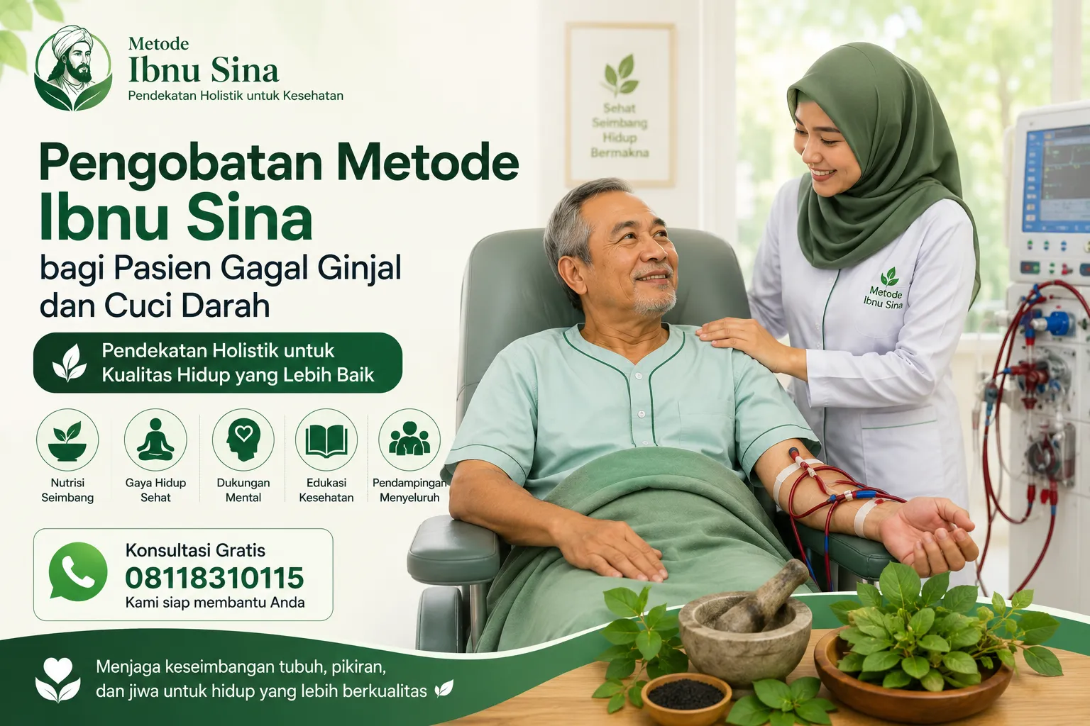 Metode Ibnu Sina bagi pasien gagal ginjal dan cuci darah untuk mendukung kualitas hidup yang lebih baik.