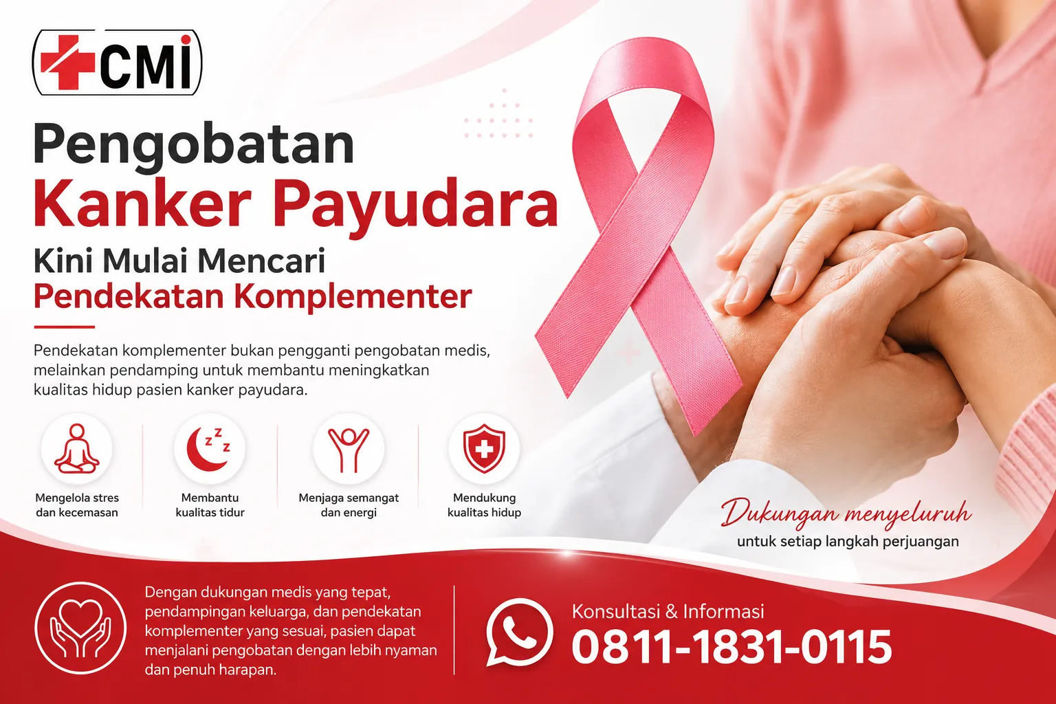 Pengobatan kanker payudara dengan pendekatan komplementer sebagai pendamping terapi medis untuk meningkatkan kualitas hidup pasien.