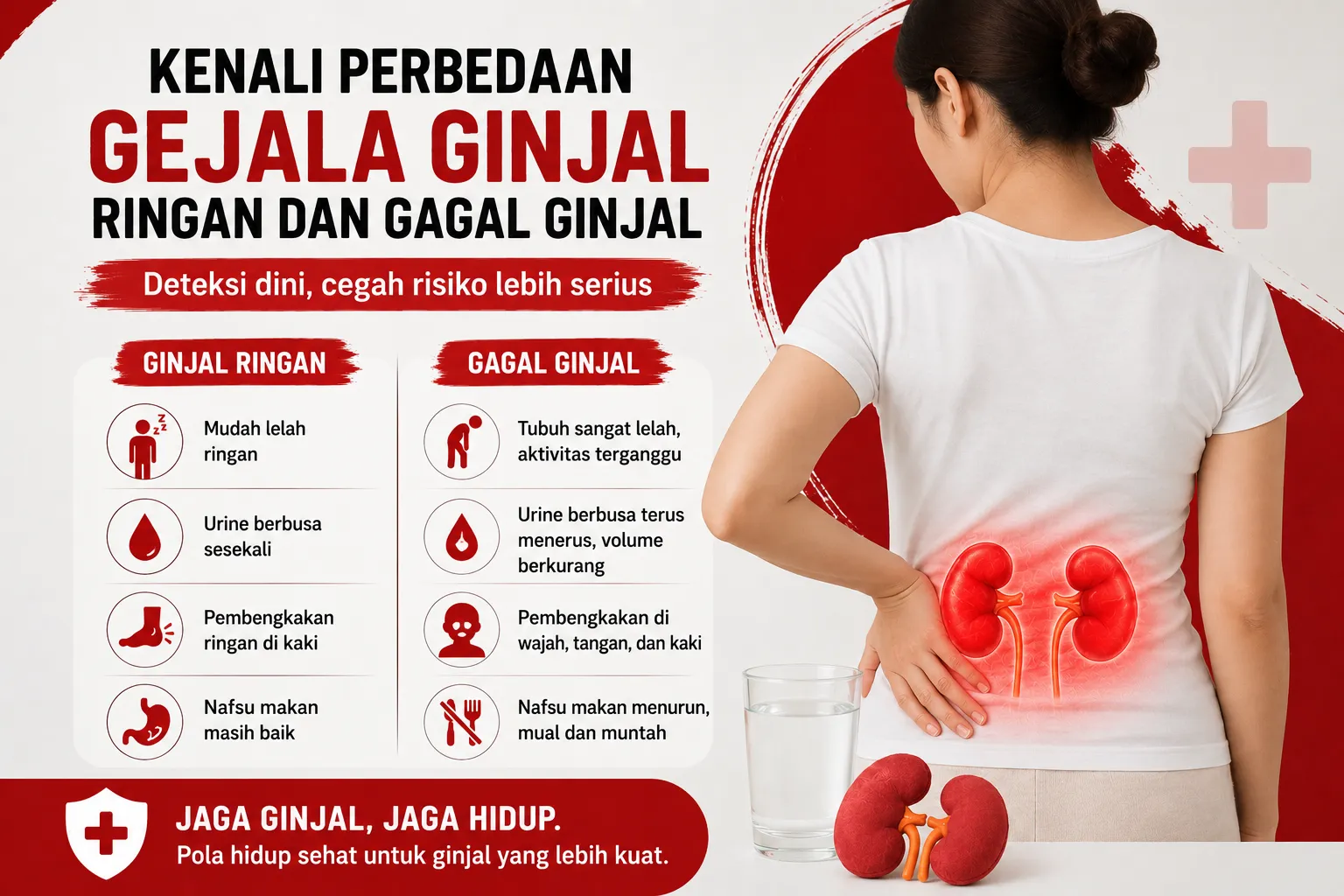Perbedaan gejala gangguan ginjal ringan dan gagal ginjal yang perlu dikenali sejak dini