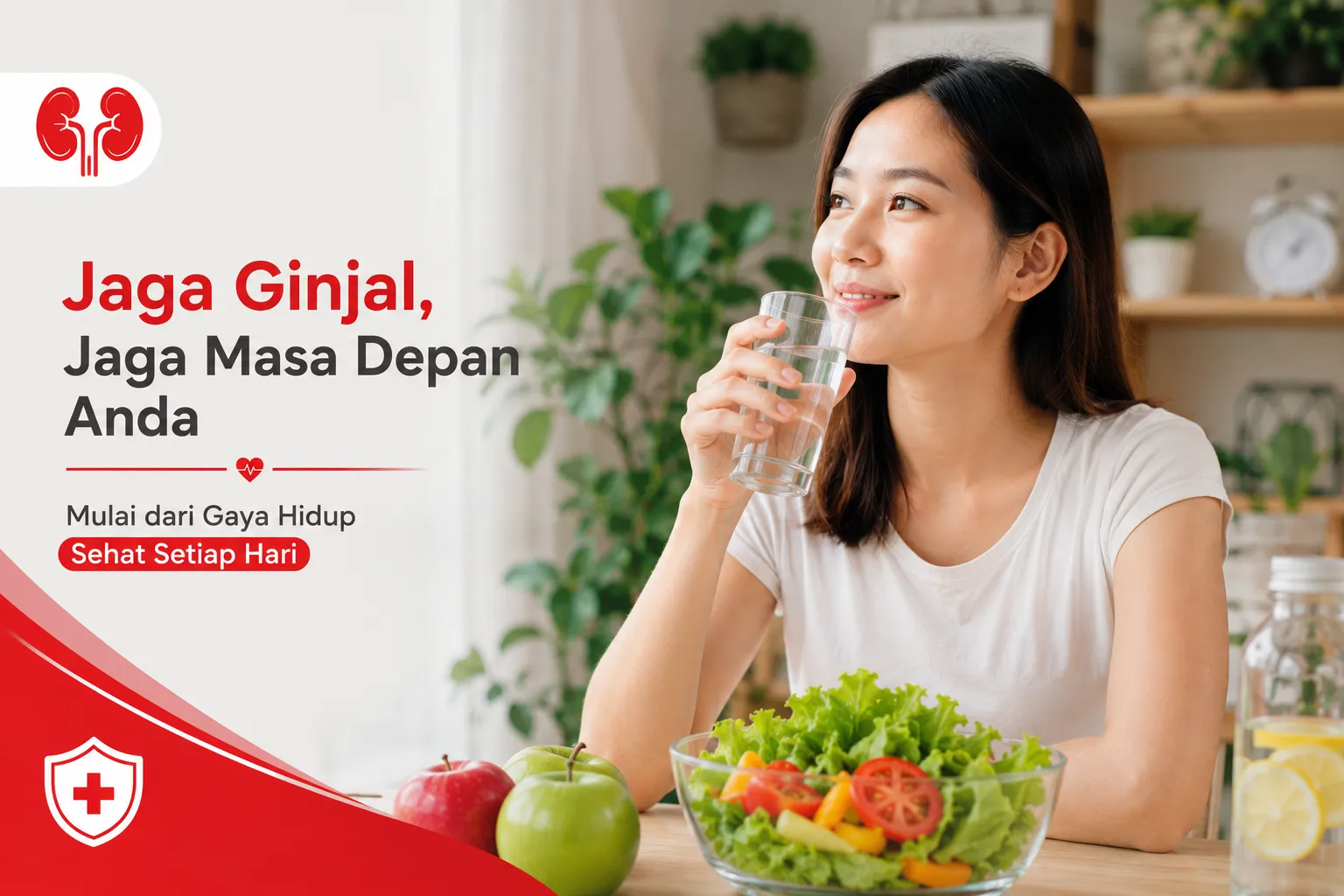 menjalani gaya hidup sehat untuk menjaga kesehatan ginjal dan mencegah risiko penyakit ginjal sejak dini.