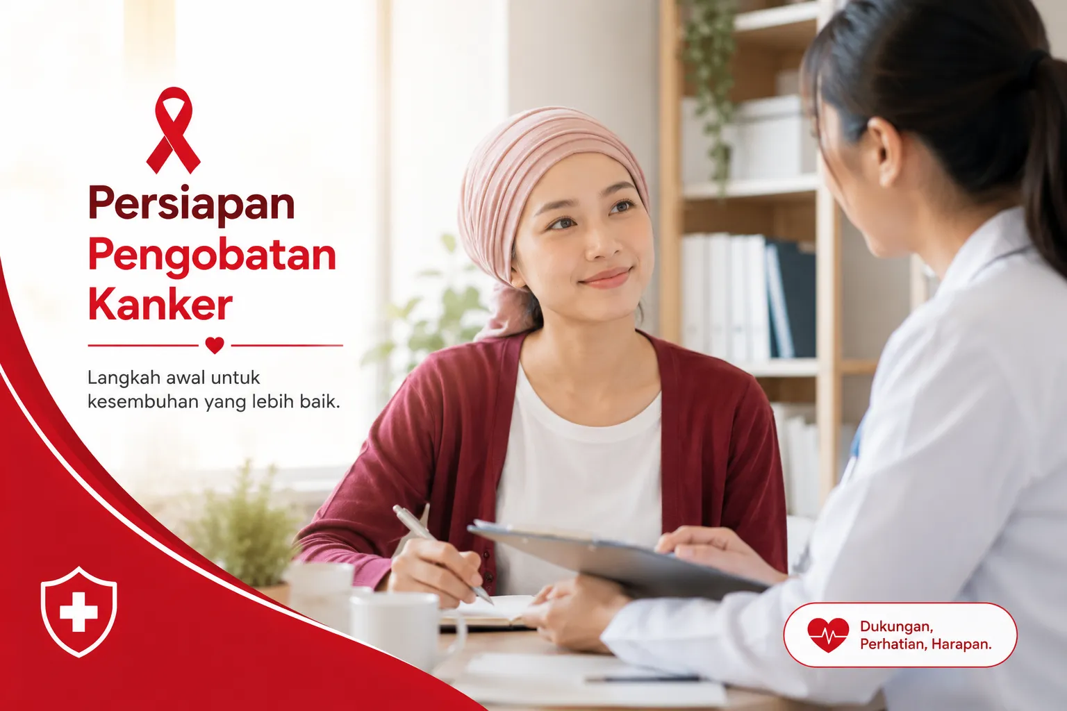mempersiapkan diri menjalani pengobatan kanker dengan dukungan gaya hidup sehat dan pendampingan medis.