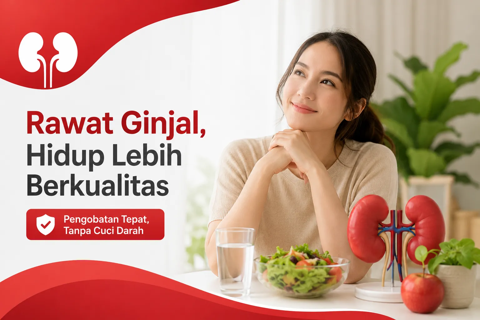 pentingnya deteksi dini, pengobatan yang tepat, dan upaya menjaga fungsi ginjal tanpa cuci darah pada kondisi tertentu.