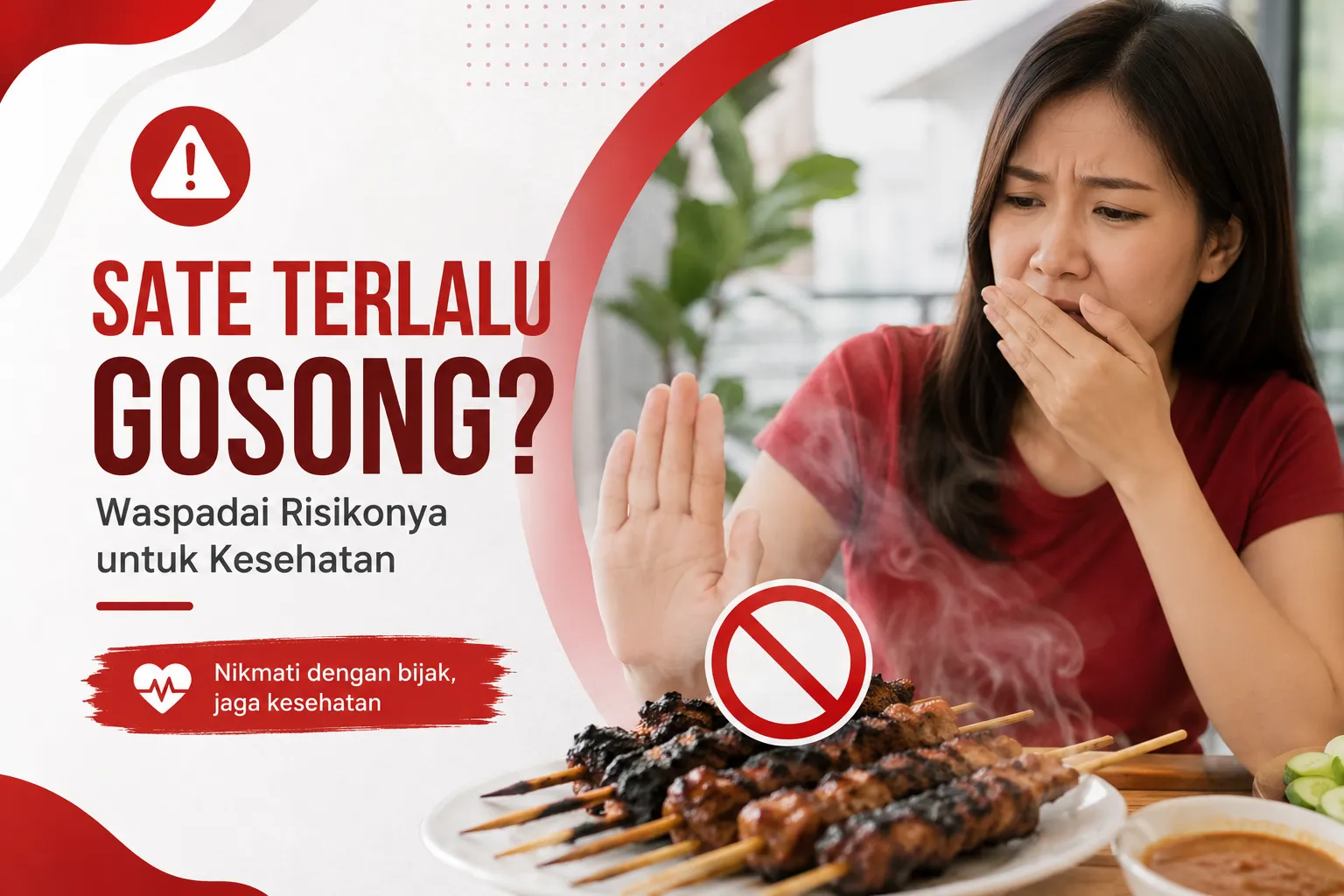 Sate terlalu gosong dan menghitam di atas panggangan, risiko kesehatan dari makanan yang dibakar hingga