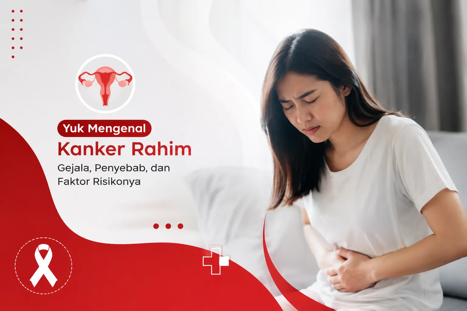 wanita mengalami nyeri perut sebagai tanda kanker rahim