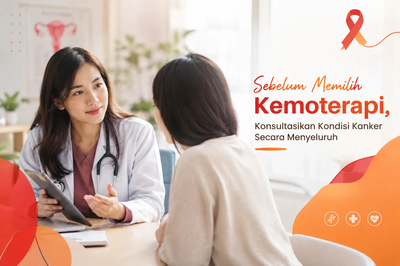 Konsultasi kondisi kanker dengan dokter sebelum memilih kemoterapi