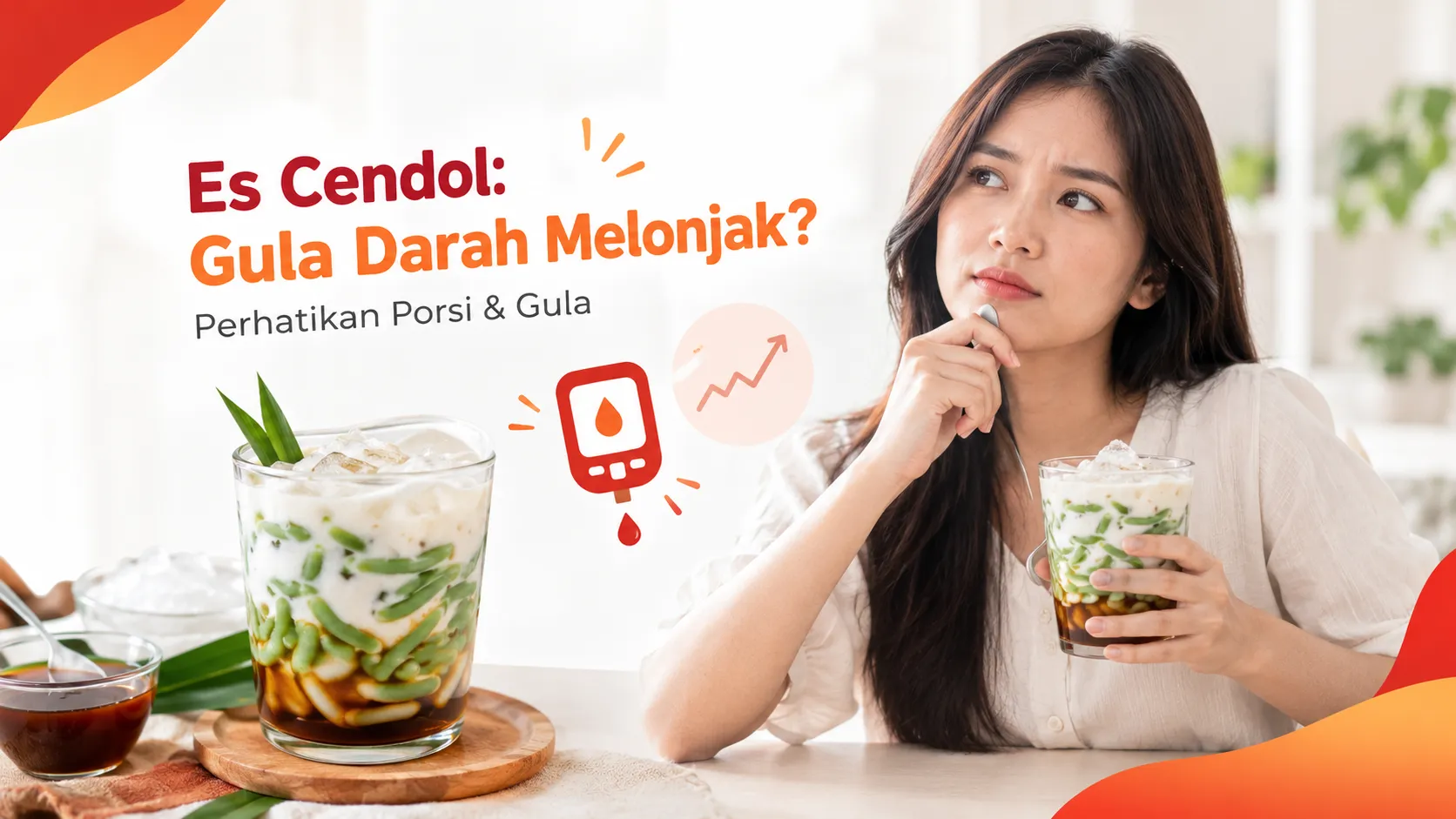 Es cendol manis dengan santan dan gula merah dalam gelas, minuman tradisional yang perlu diperhatikan kandungan gulanya