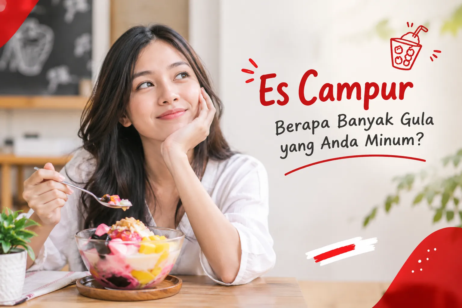 Es campur dengan berbagai isian dan kandungan gula yang perlu diperhatikan