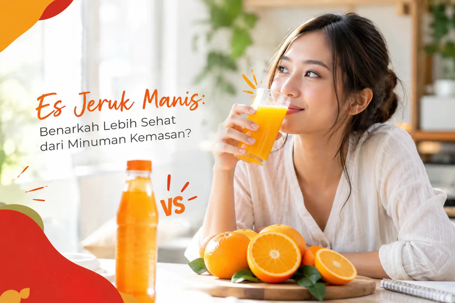 Es jeruk manis dibandingkan dengan minuman kemasan dari sisi kandungan gula