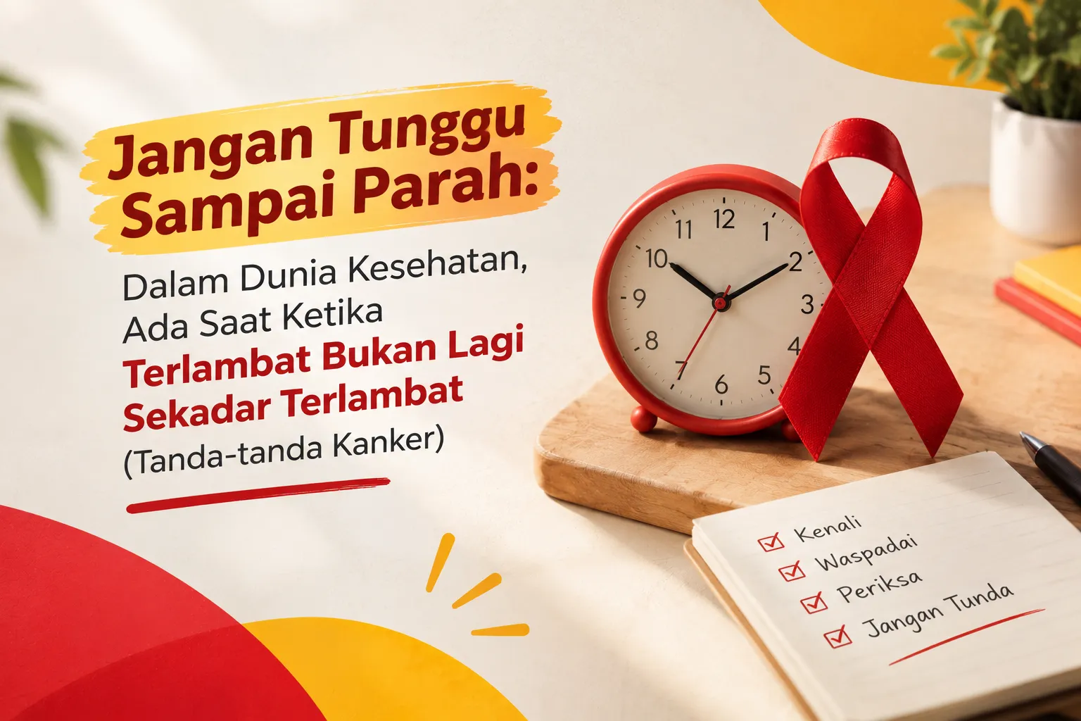 Jangan Tunggu Sampai Parah: Dalam Dunia Kesehatan, Ada Saat Ketika Terlambat Bukan Lagi Sekadar Terlambat - Kanker