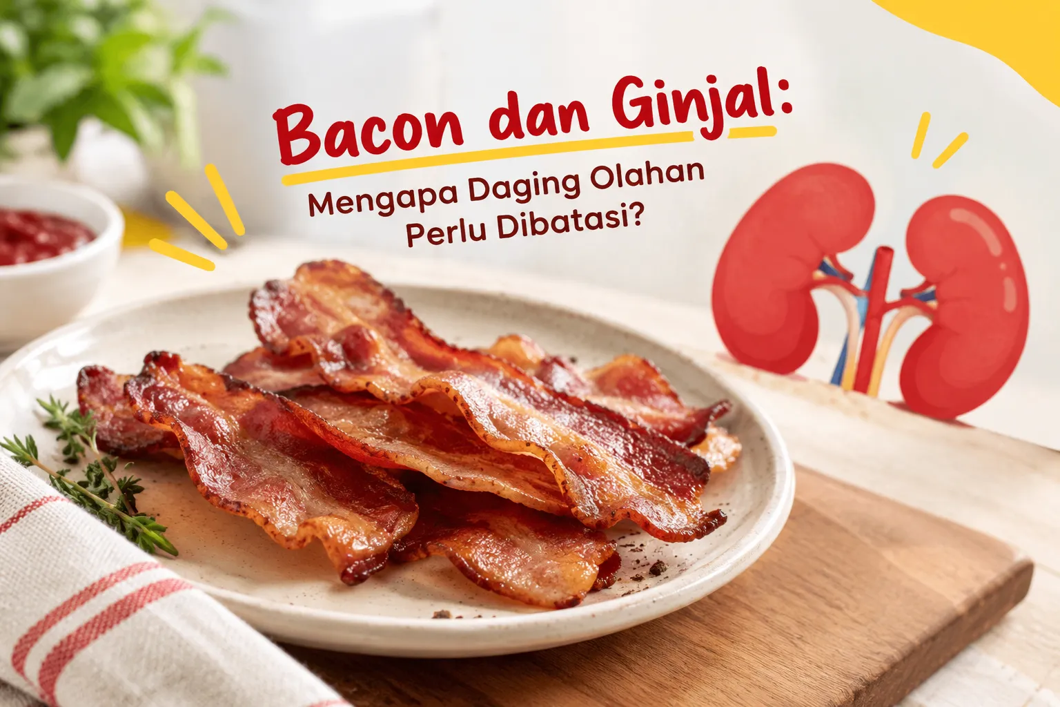 bacon dan daging olahan, konsumsi bacon berlebihan, dampak bacon pada ginjal, daging olahan dan kesehatan ginjal, makanan tinggi garam untuk ginjal